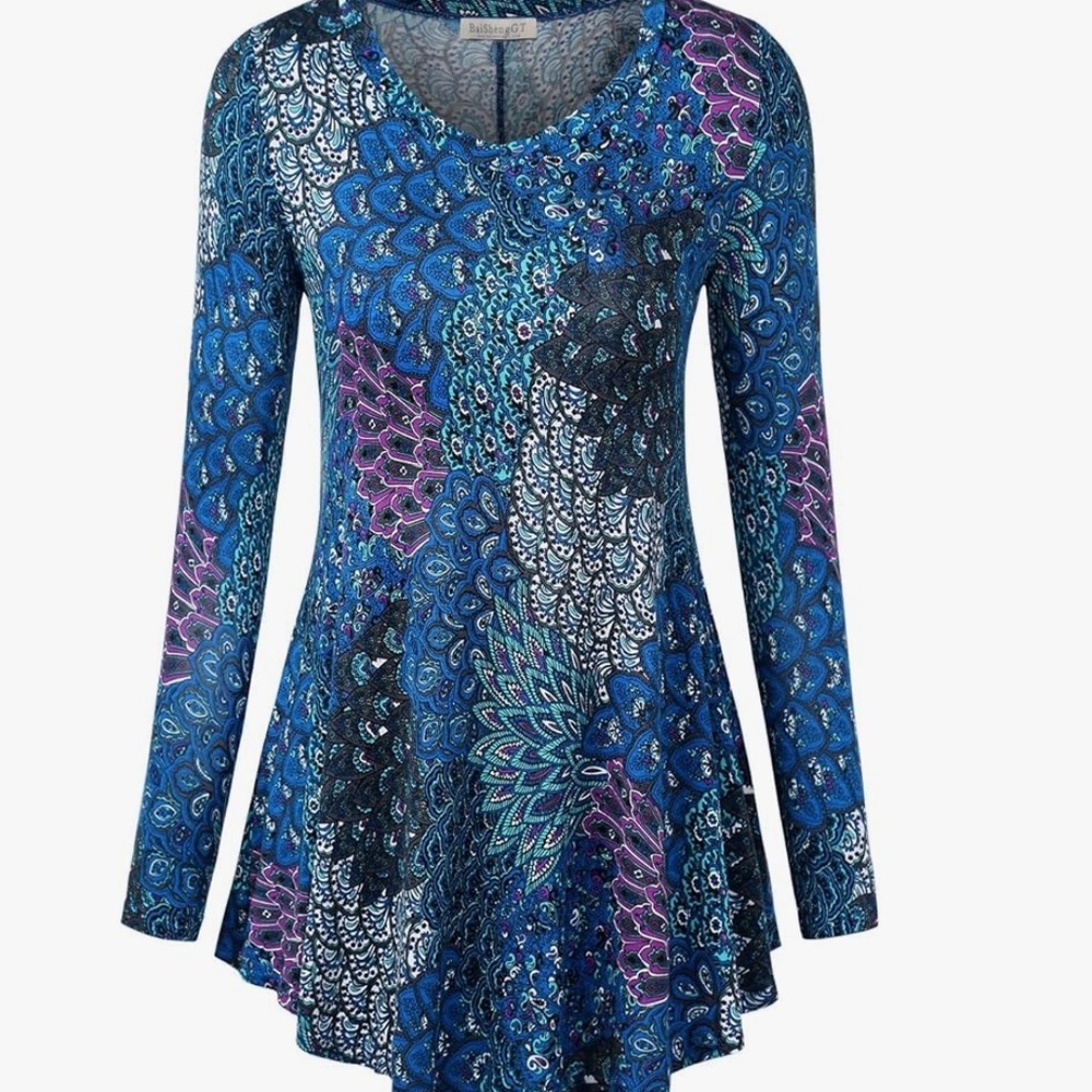 BAISHENGGT long-sleeved multi-color top